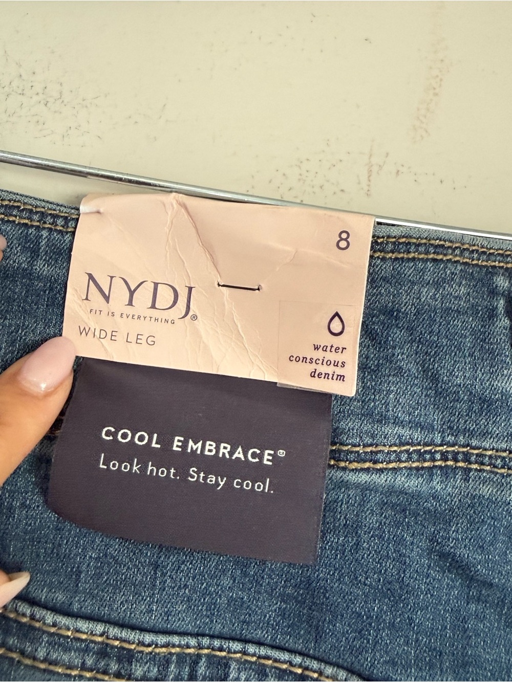 NWT NYDJ High Rise Major Wide Leg Capri Jeans Size 8 Serendipit - Picture 4 of 7